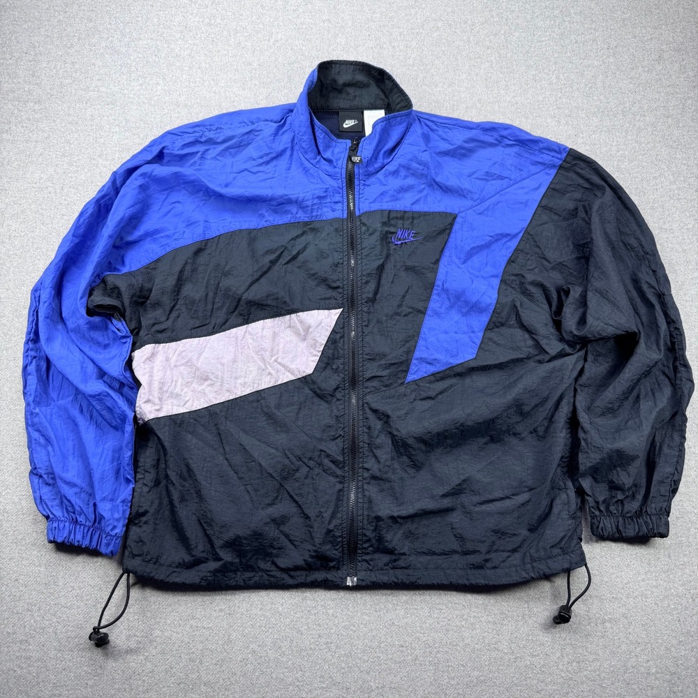 Vintage Nike Colorblock Windbreaker Jacket Men's Medium‎ Blue Black Gray 2003